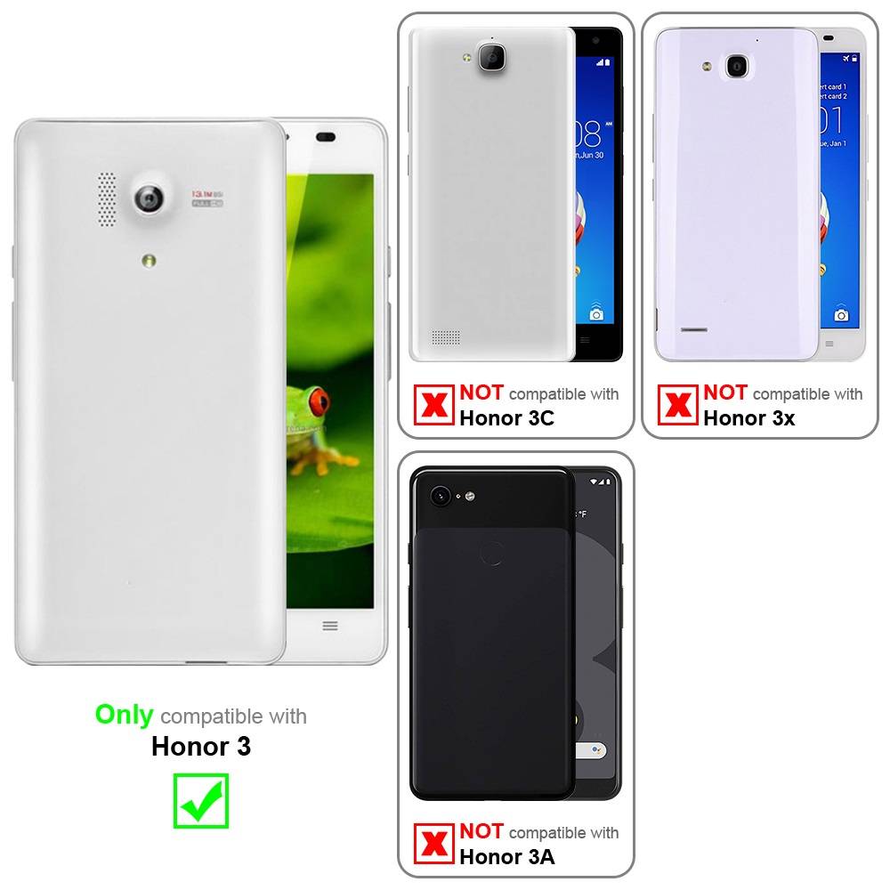 Cadorabo Handyhülle für Honor 3 in Transparent Hülle Schutzhülle TPU Silikon Backcover Case