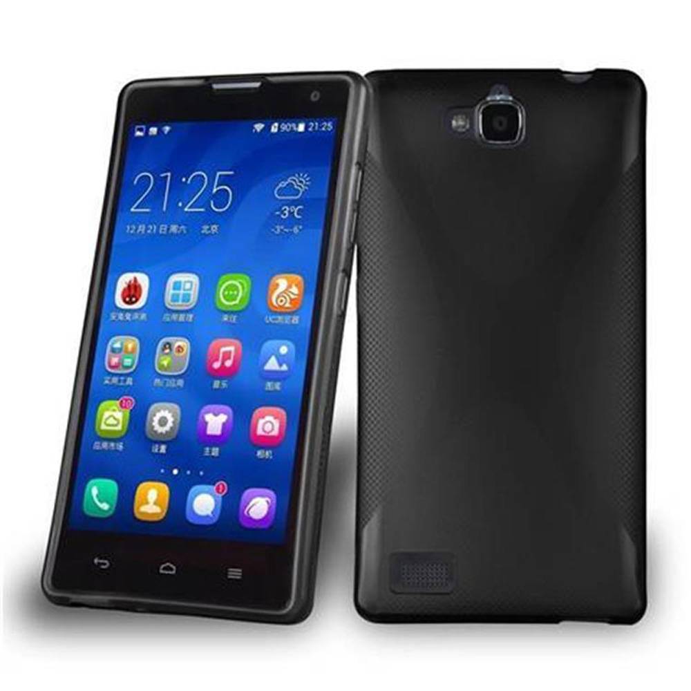 Cadorabo Handyhülle für Honor 3C in Schwarz Hülle Schutzhülle TPU Silikon Backcover Case