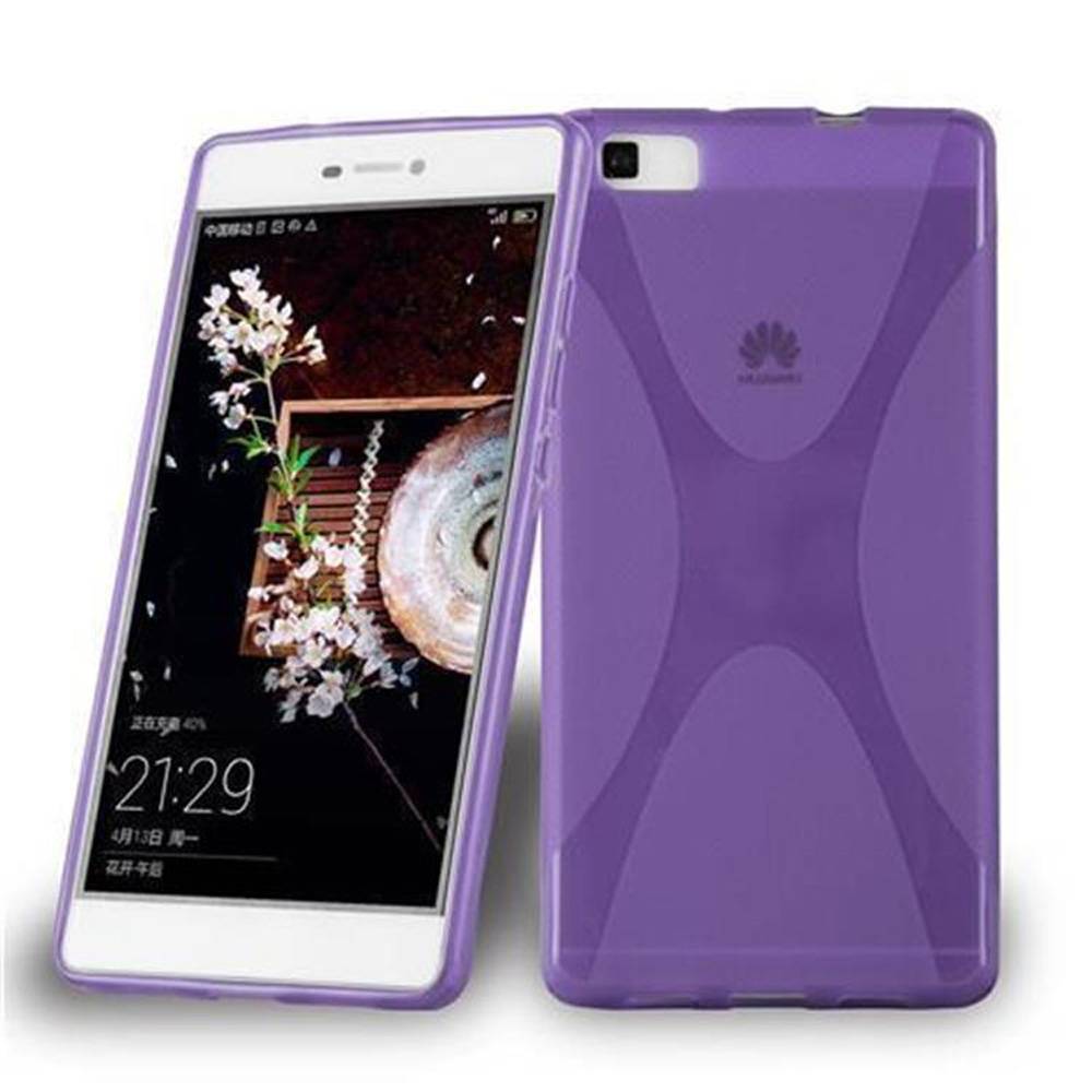 Cadorabo Handyhülle für Huawei P8 LITE 2015 in Lila Hülle Schutzhülle TPU Silikon Backcover Case