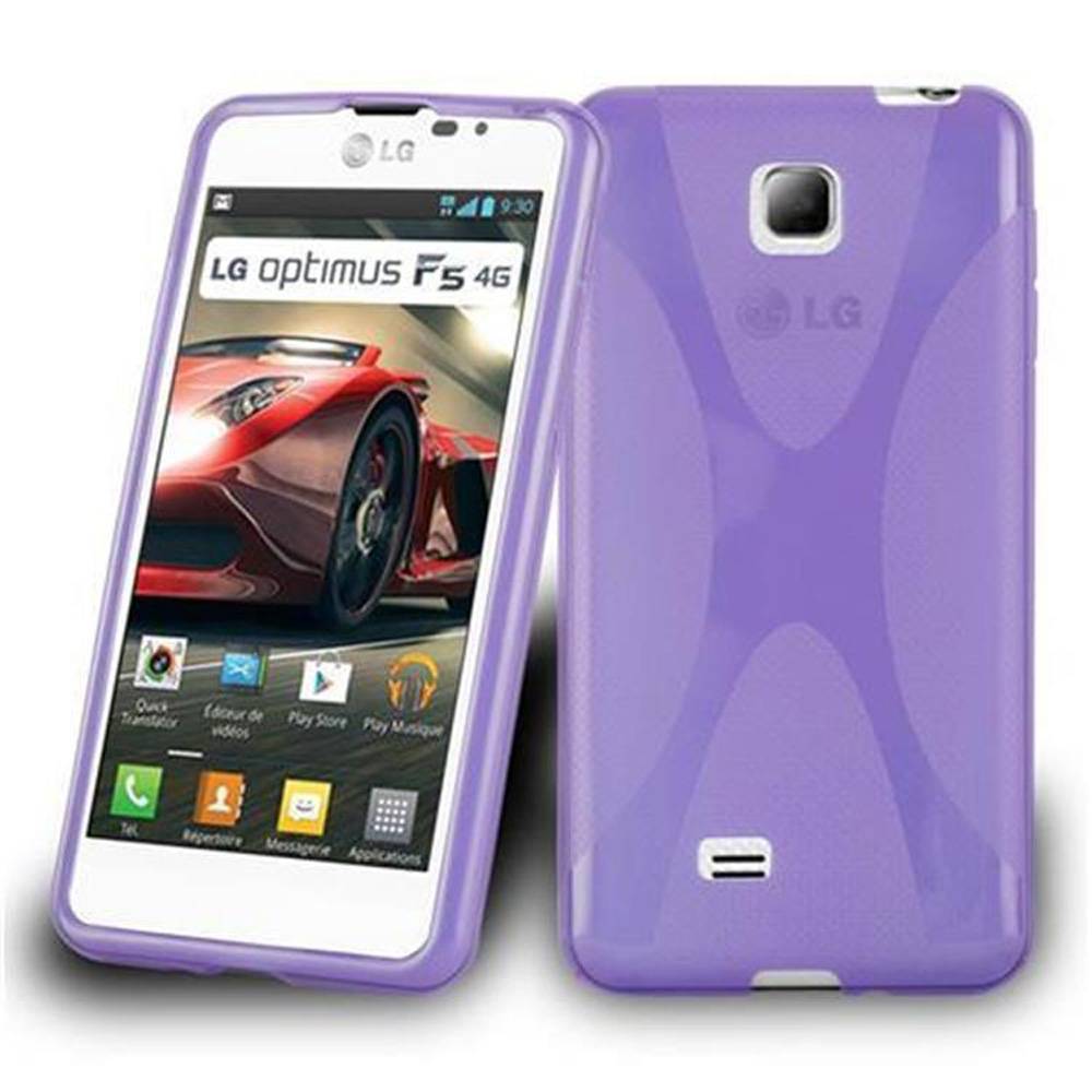 Cadorabo Handyhülle für LG OPTIMUS F5 / LUCID 2 in Lila Hülle Schutzhülle TPU Silikon Backcover Case
