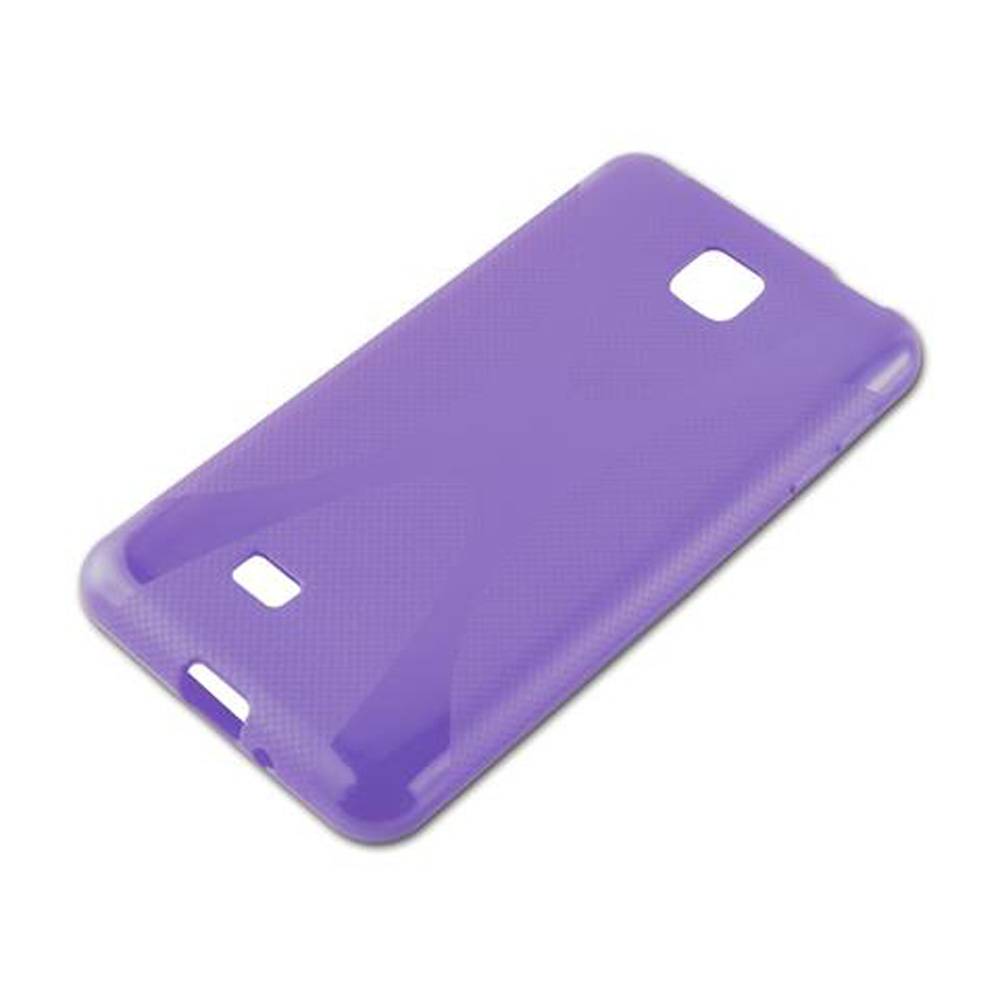 Cadorabo Handyhülle für LG OPTIMUS F5 / LUCID 2 in Lila Hülle Schutzhülle TPU Silikon Backcover Case
