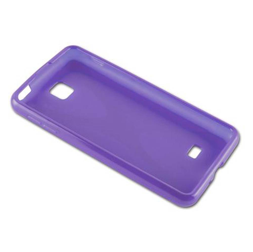 Cadorabo Handyhülle für LG OPTIMUS F5 / LUCID 2 in Lila Hülle Schutzhülle TPU Silikon Backcover Case