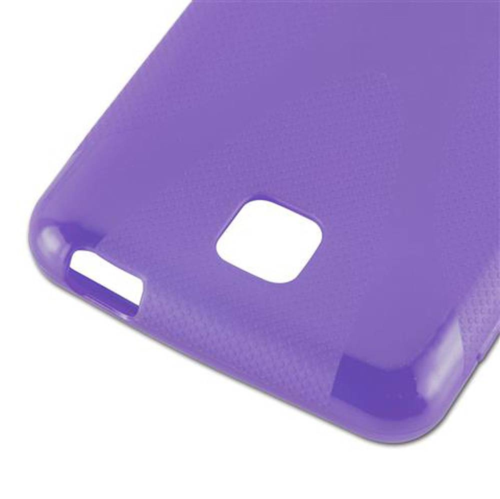 Cadorabo Handyhülle für LG OPTIMUS F5 / LUCID 2 in Lila Hülle Schutzhülle TPU Silikon Backcover Case