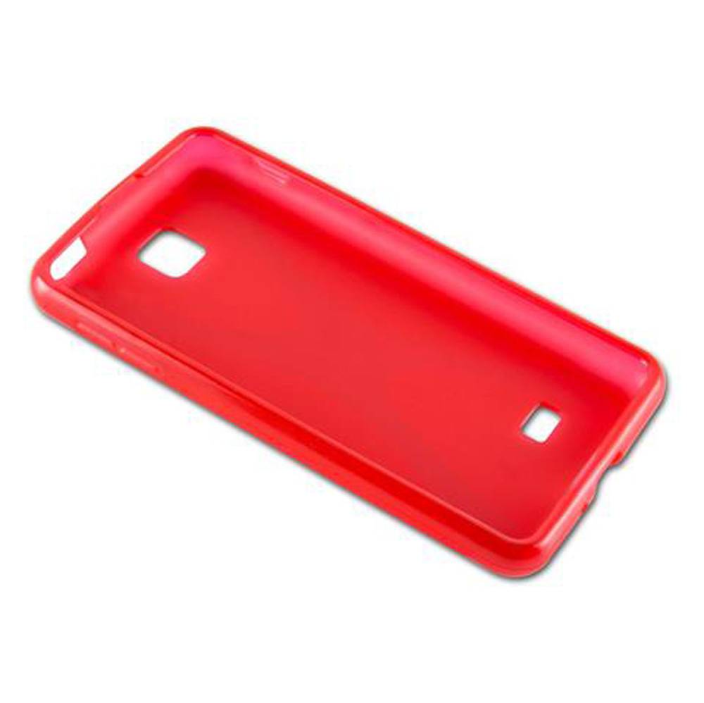 Cadorabo Handyhülle für LG OPTIMUS F5 / LUCID 2 in Rot Hülle Schutzhülle TPU Silikon Backcover Case