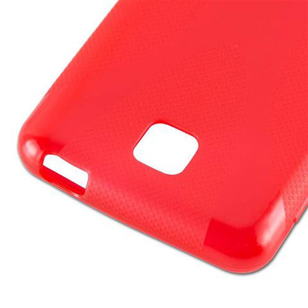 Cadorabo Handyhülle für LG OPTIMUS F5 / LUCID 2 in Rot Hülle Schutzhülle TPU Silikon Backcover Case