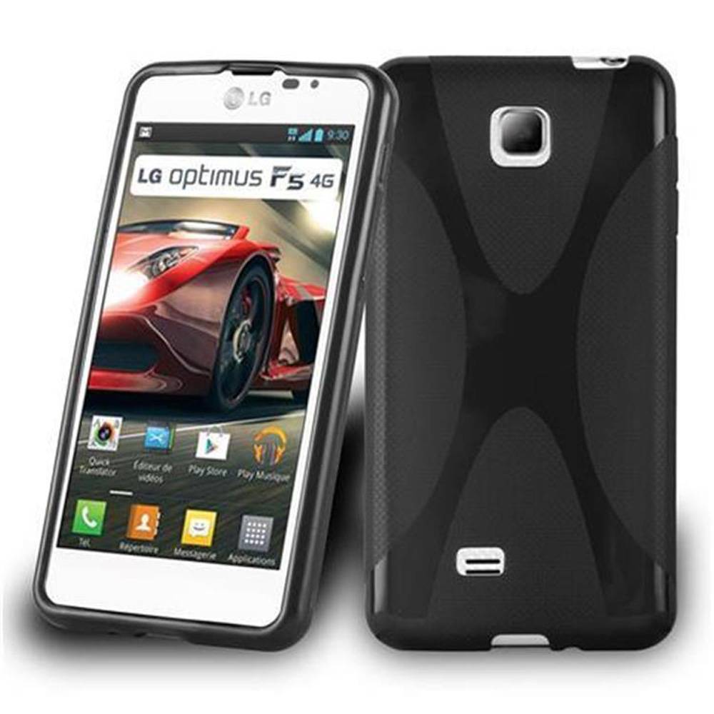 Cadorabo Handyhülle für LG OPTIMUS F5 / LUCID 2 in Schwarz Hülle Schutzhülle TPU Silikon Backcover Case