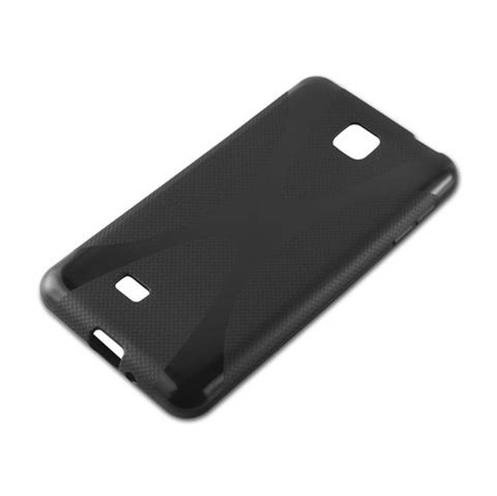 Cadorabo Handyhülle für LG OPTIMUS F5 / LUCID 2 in Schwarz Hülle Schutzhülle TPU Silikon Backcover Case