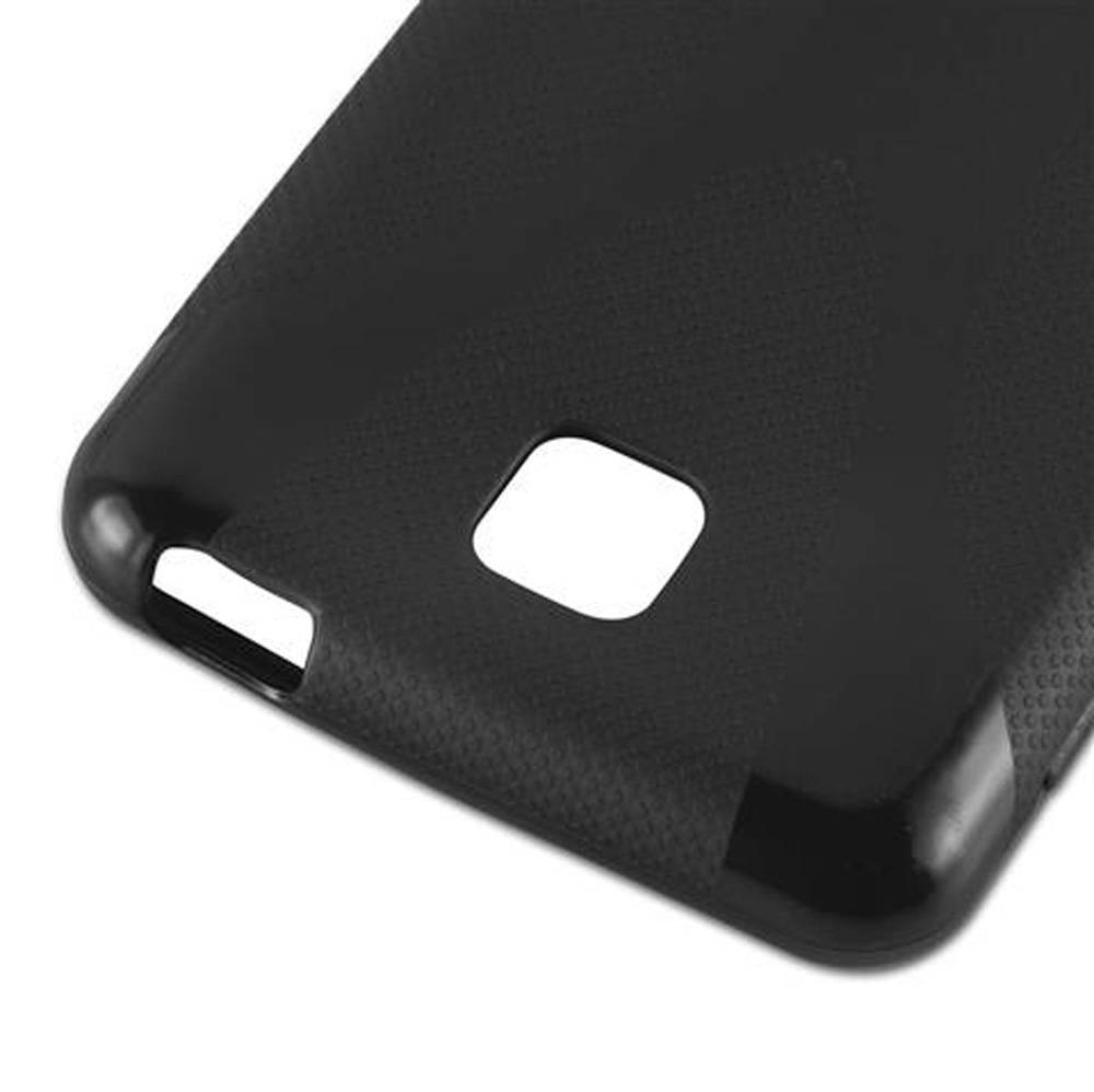 Cadorabo Handyhülle für LG OPTIMUS F5 / LUCID 2 in Schwarz Hülle Schutzhülle TPU Silikon Backcover Case
