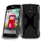 Cadorabo Handyhülle für LG F70 in Schwarz Hülle Schutzhülle TPU Silikon Backcover Case