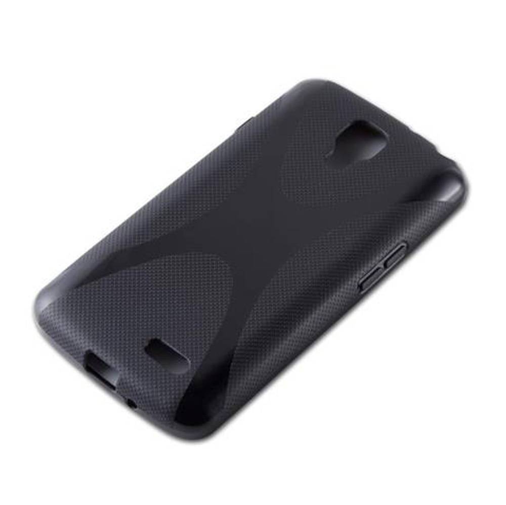Cadorabo Handyhülle für LG F70 in Schwarz Hülle Schutzhülle TPU Silikon Backcover Case
