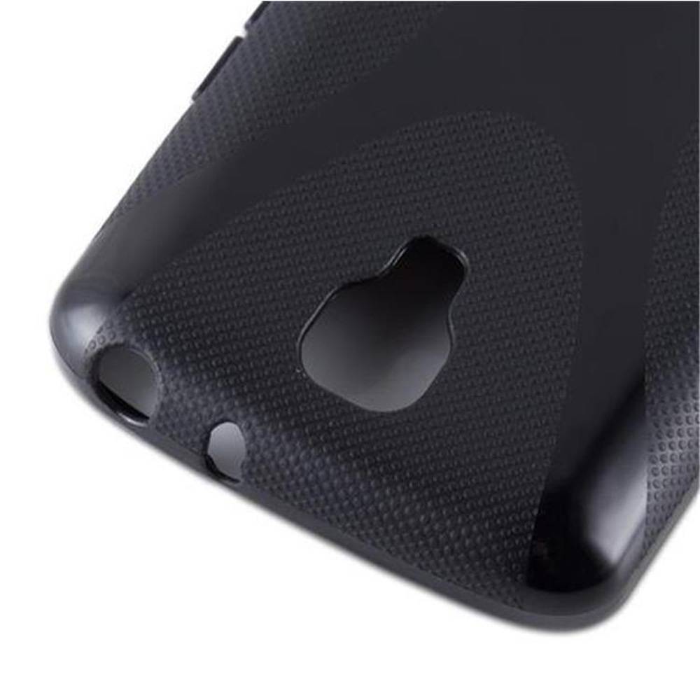 Cadorabo Handyhülle für LG F70 in Schwarz Hülle Schutzhülle TPU Silikon Backcover Case
