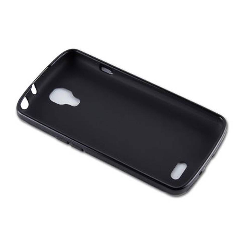 Cadorabo Handyhülle für LG F70 in Schwarz Hülle Schutzhülle TPU Silikon Backcover Case