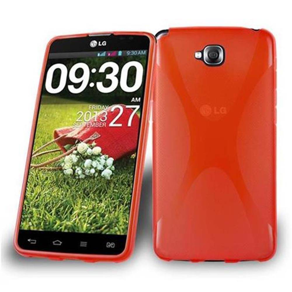 Cadorabo Handyhülle für LG G Pad PRO LITE in Rot Hülle Schutzhülle TPU Silikon Backcover Case