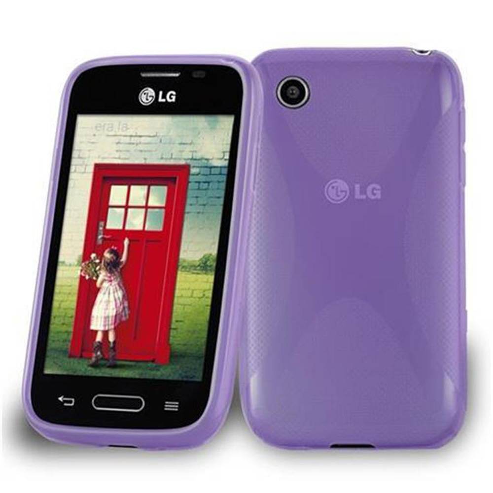 Cadorabo Handyhülle für LG L40 in Lila Hülle Schutzhülle TPU Silikon Backcover Case