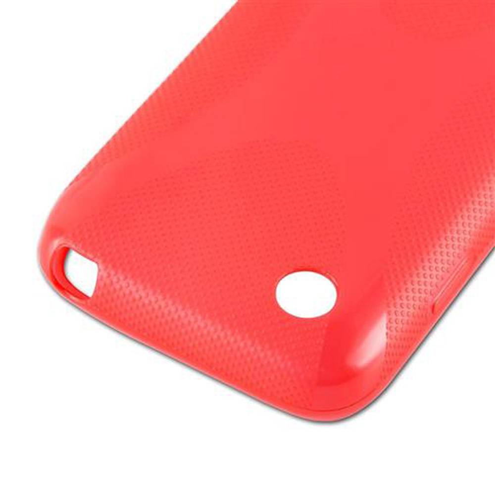 Cadorabo Handyhülle für LG L40 in Rot Hülle Schutzhülle TPU Silikon Backcover Case