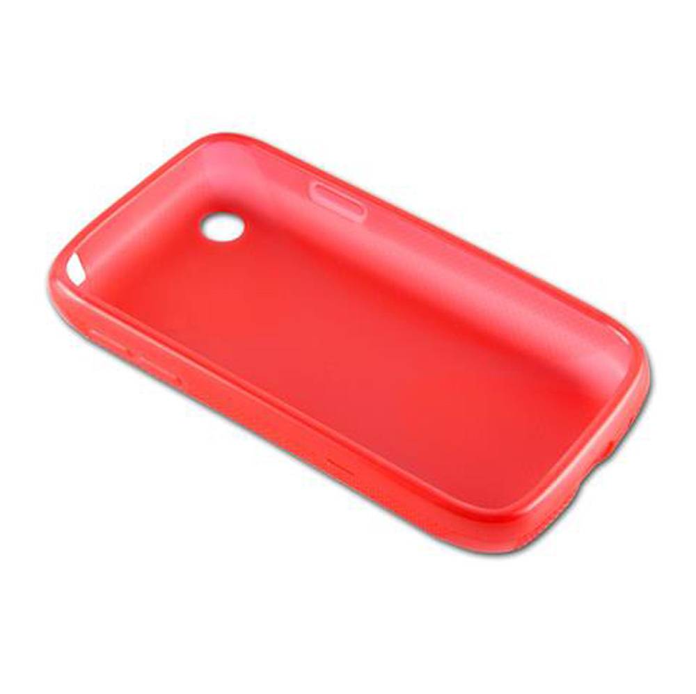 Cadorabo Handyhülle für LG L40 in Rot Hülle Schutzhülle TPU Silikon Backcover Case