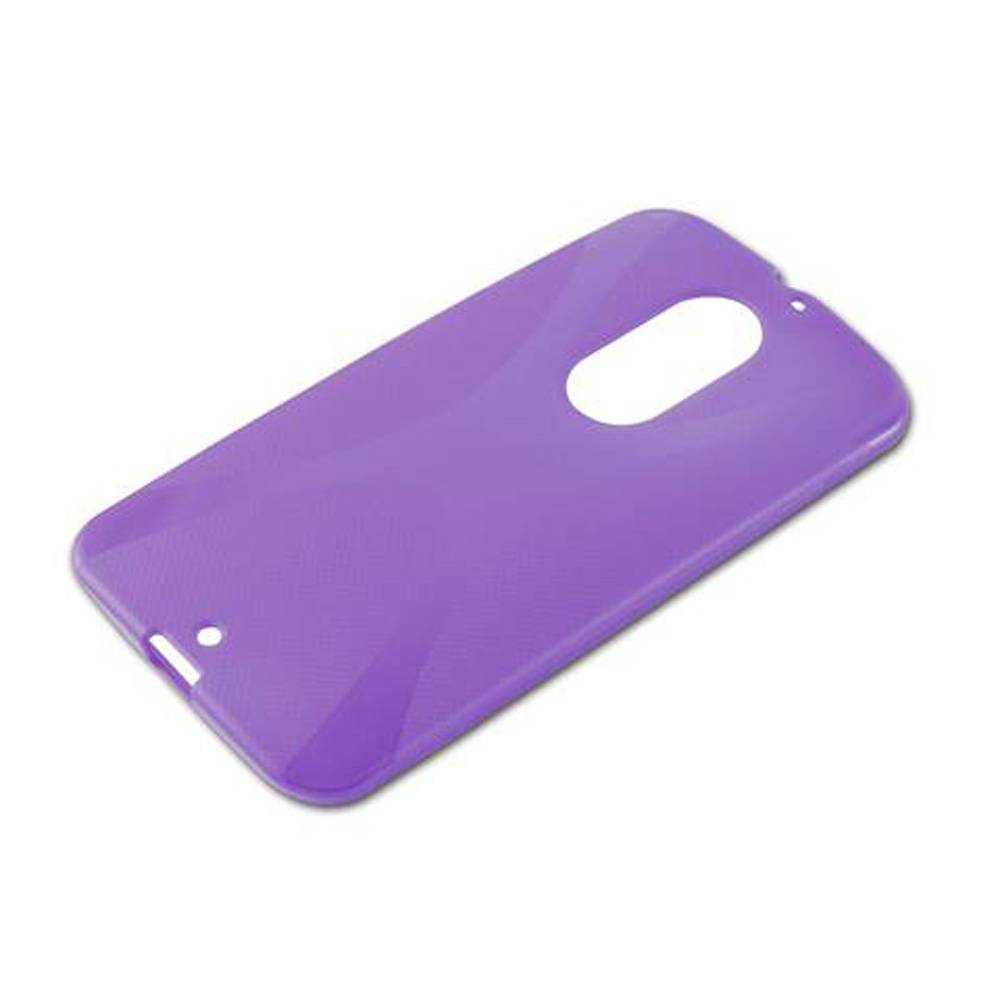 Cadorabo Handyhülle für Motorola MOTO X2 in Lila Hülle Schutzhülle TPU Silikon Backcover Case