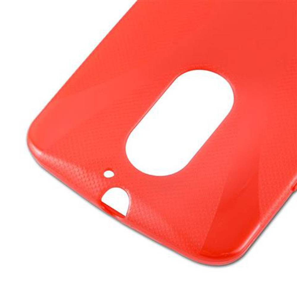 Cadorabo Handyhülle für Motorola MOTO X3 in Rot Hülle Schutzhülle TPU Silikon Backcover Case