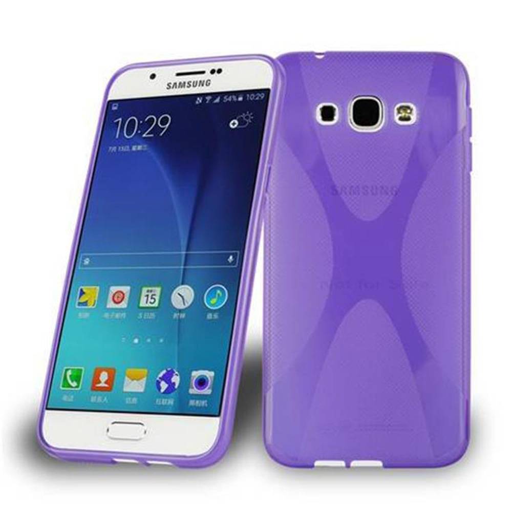 Cadorabo Handyhülle für Samsung Galaxy A8 2015 in Lila Hülle Schutzhülle TPU Silikon Backcover Case