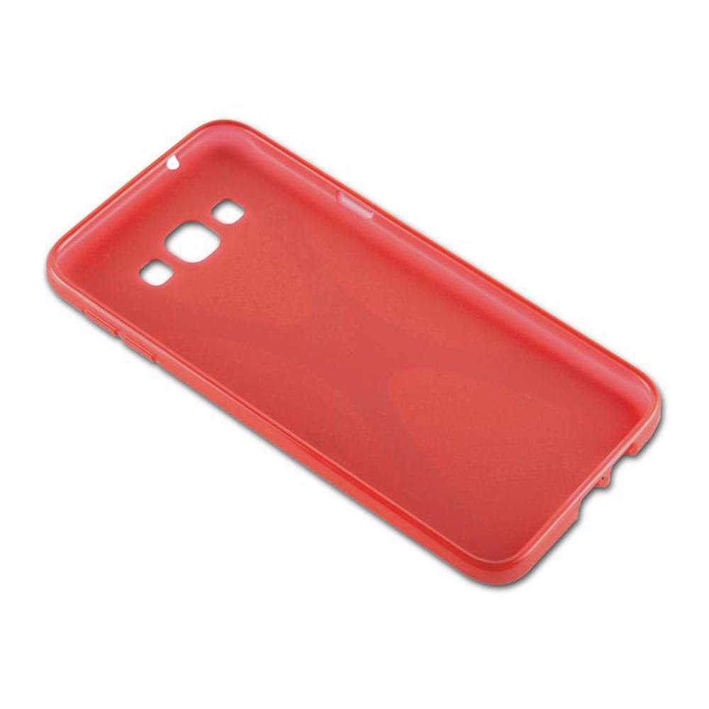 Cadorabo Handyhülle für Samsung Galaxy A8 2015 in Rot Hülle Schutzhülle TPU Silikon Backcover Case