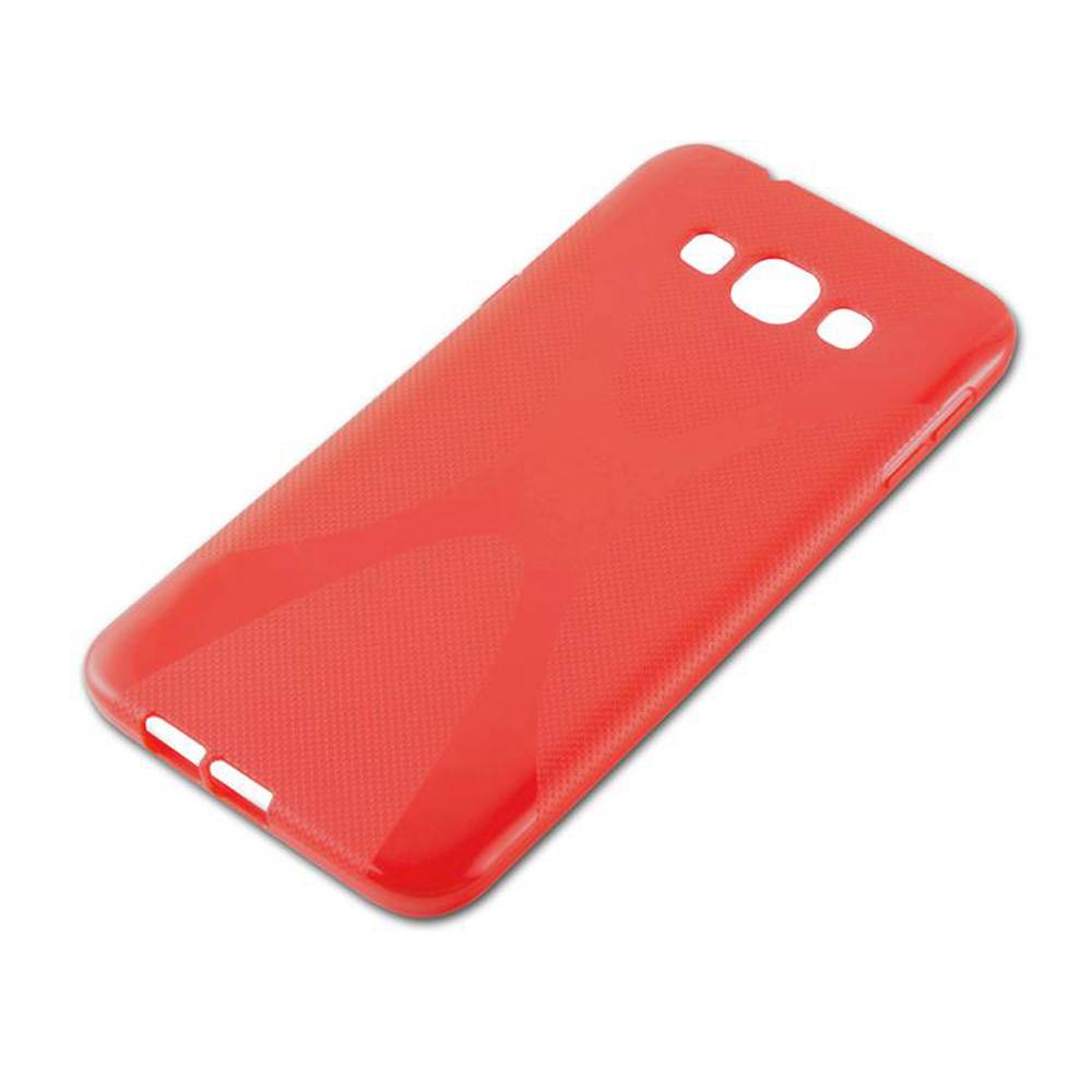 Cadorabo Handyhülle für Samsung Galaxy A8 2015 in Rot Hülle Schutzhülle TPU Silikon Backcover Case