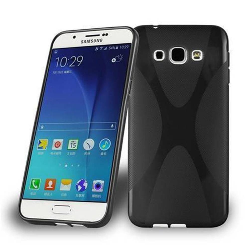 Cadorabo Handyhülle für Samsung Galaxy A8 2015 in Schwarz Hülle Schutzhülle TPU Silikon Backcover Case