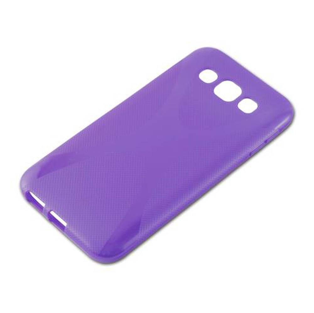 Cadorabo Handyhülle für Samsung Galaxy E5 in Lila Hülle Schutzhülle TPU Silikon Backcover Case