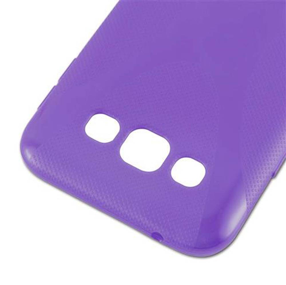 Cadorabo Handyhülle für Samsung Galaxy E5 in Lila Hülle Schutzhülle TPU Silikon Backcover Case