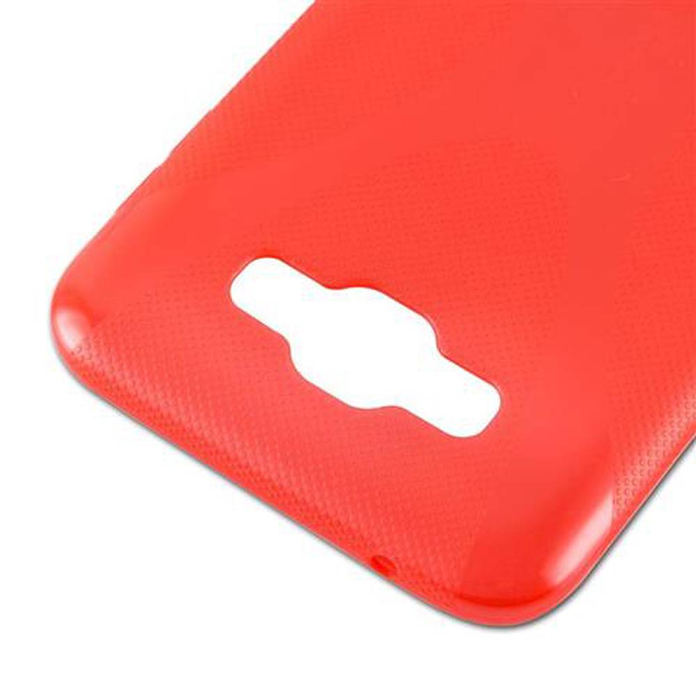 Cadorabo Handyhülle für Samsung Galaxy E7 in Rot Hülle Schutzhülle TPU Silikon Backcover Case