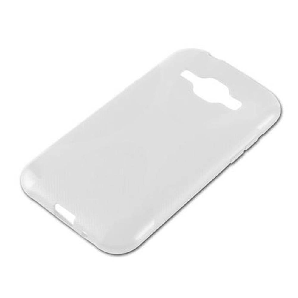 Cadorabo Handyhülle für Samsung Galaxy J1 2015 in Transparent Hülle Schutzhülle TPU Silikon Backcover Case