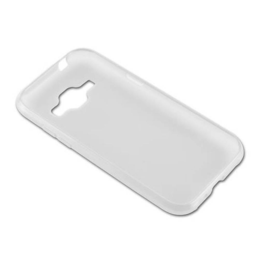 Cadorabo Handyhülle für Samsung Galaxy J1 2015 in Transparent Hülle Schutzhülle TPU Silikon Backcover Case