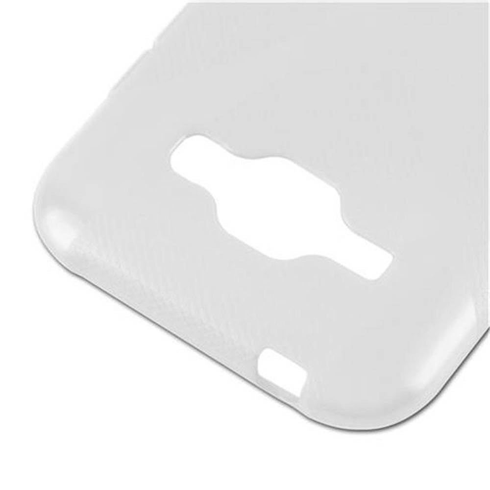 Cadorabo Handyhülle für Samsung Galaxy J1 2015 in Transparent Hülle Schutzhülle TPU Silikon Backcover Case