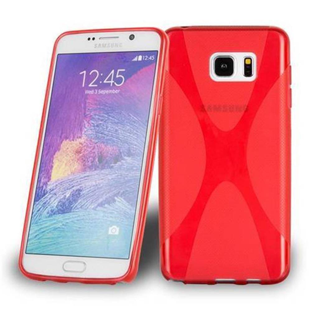 Cadorabo Handyhülle für Samsung Galaxy NOTE 5 in Rot Hülle Schutzhülle TPU Silikon Backcover Case
