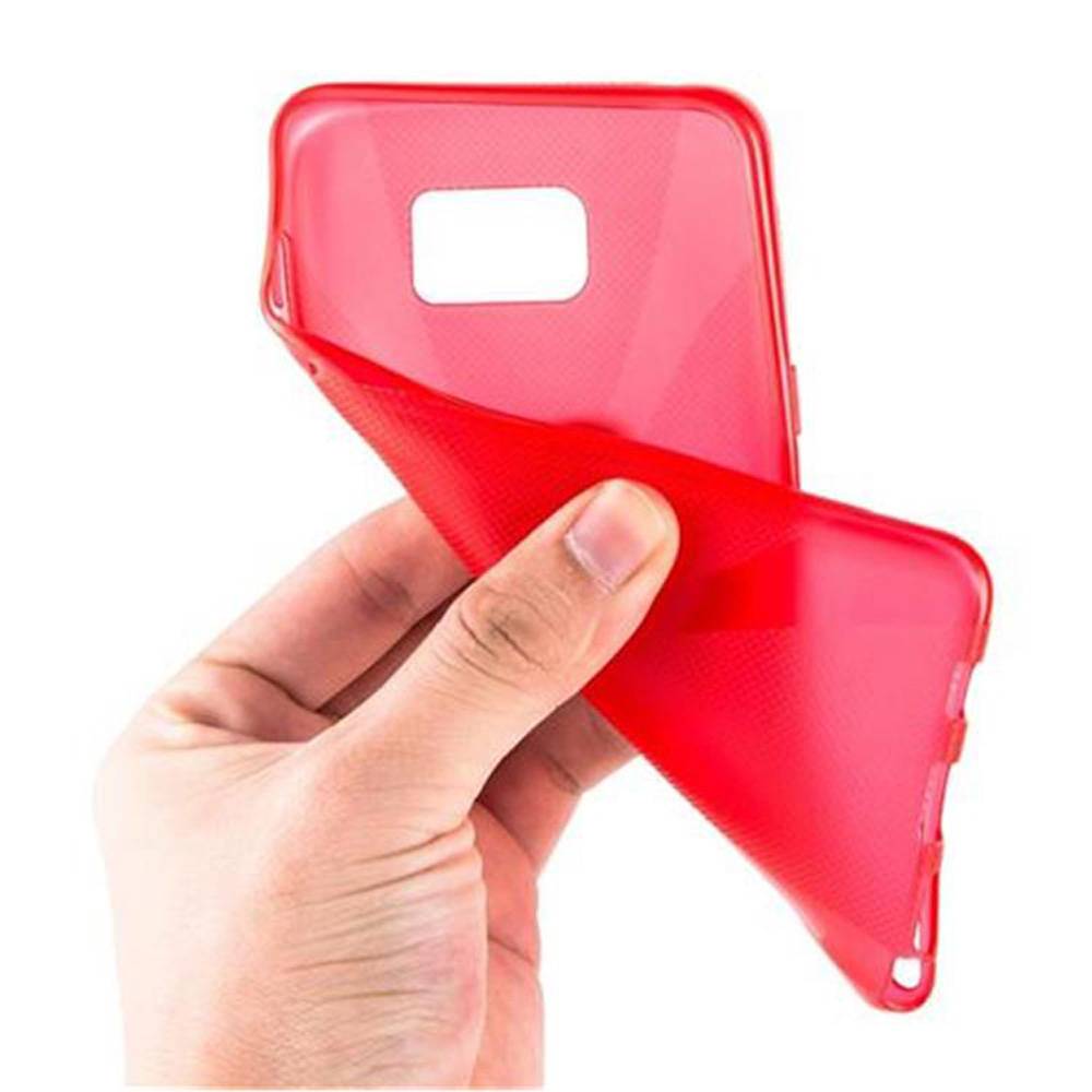 Cadorabo Handyhülle für Samsung Galaxy NOTE 5 in Rot Hülle Schutzhülle TPU Silikon Backcover Case