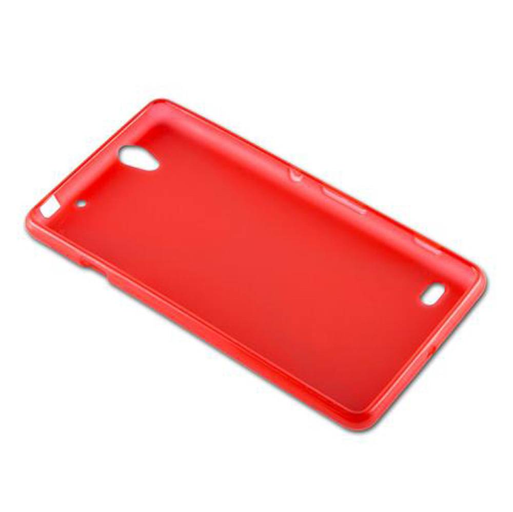 Cadorabo Handyhülle für Sony Xperia C4 in Rot Hülle Schutzhülle TPU Silikon Backcover Case