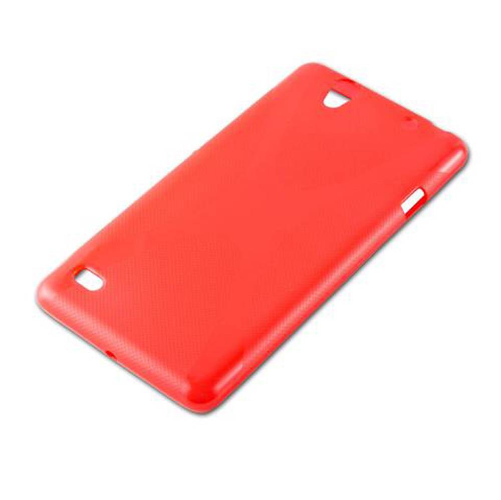 Cadorabo Handyhülle für Sony Xperia C4 in Rot Hülle Schutzhülle TPU Silikon Backcover Case