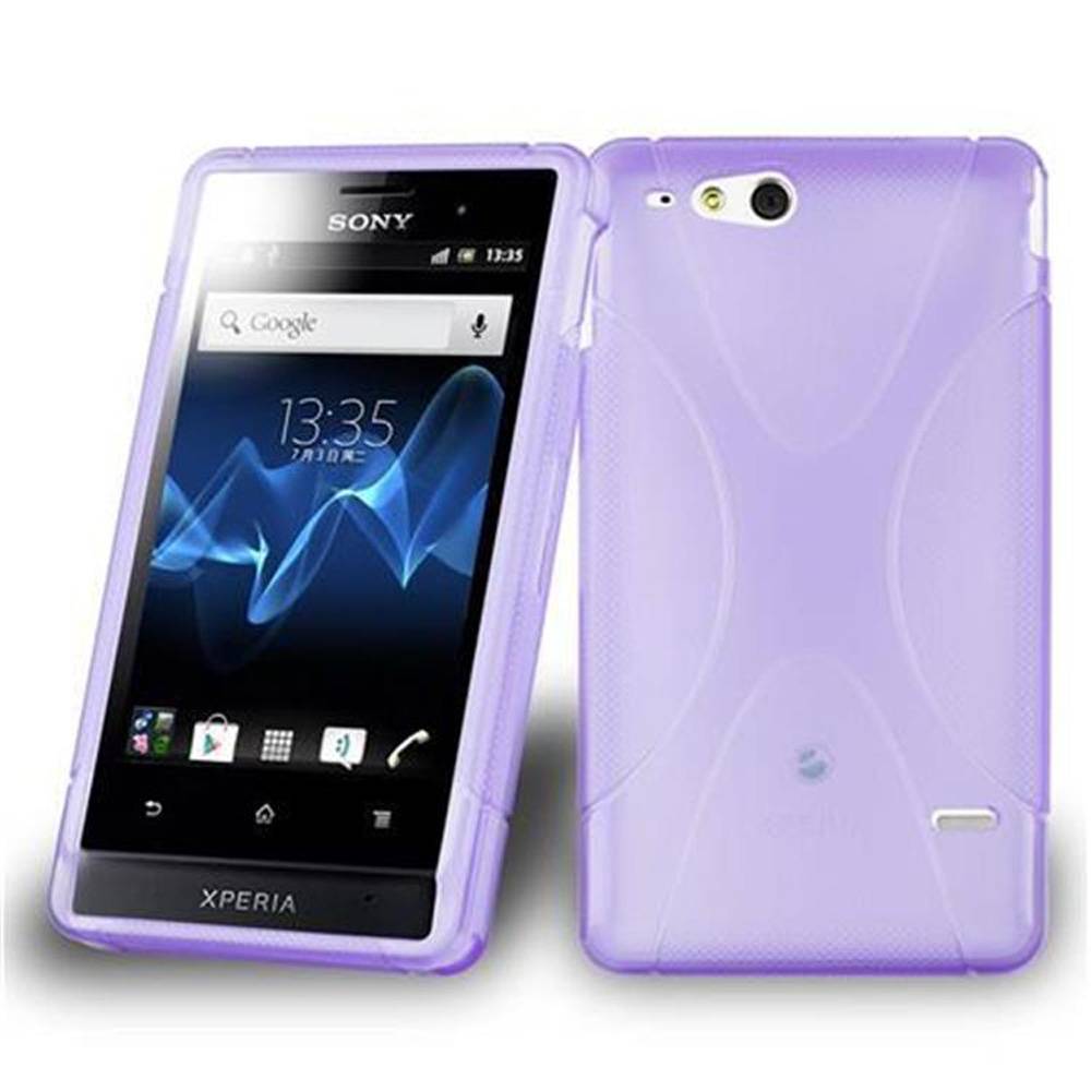 Cadorabo Handyhülle für Sony Xperia GO in Lila Hülle Schutzhülle TPU Silikon Backcover Case