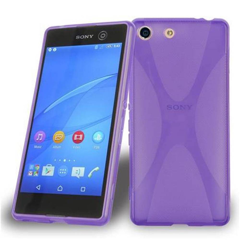 Cadorabo Handyhülle für Sony Xperia M5 in Lila Hülle Schutzhülle TPU Silikon Backcover Case