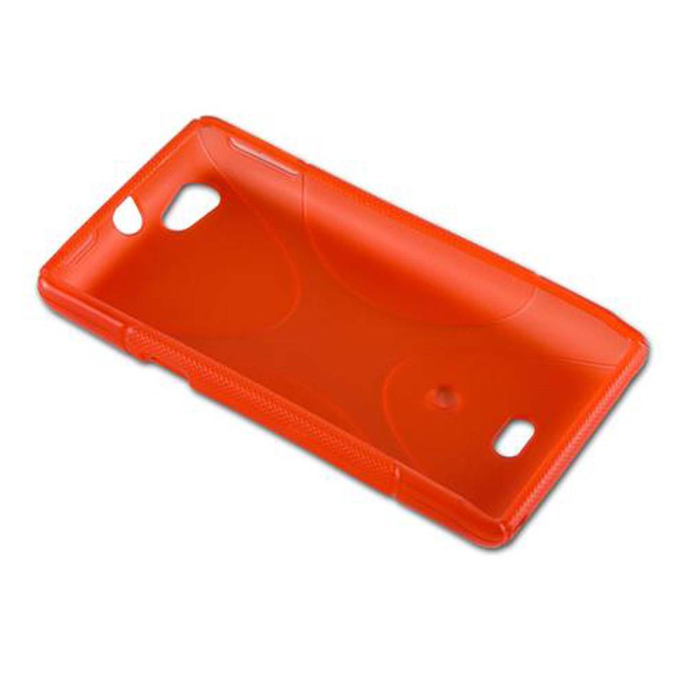Cadorabo Handyhülle für Sony Xperia MIRO in Rot Hülle Schutzhülle TPU Silikon Backcover Case
