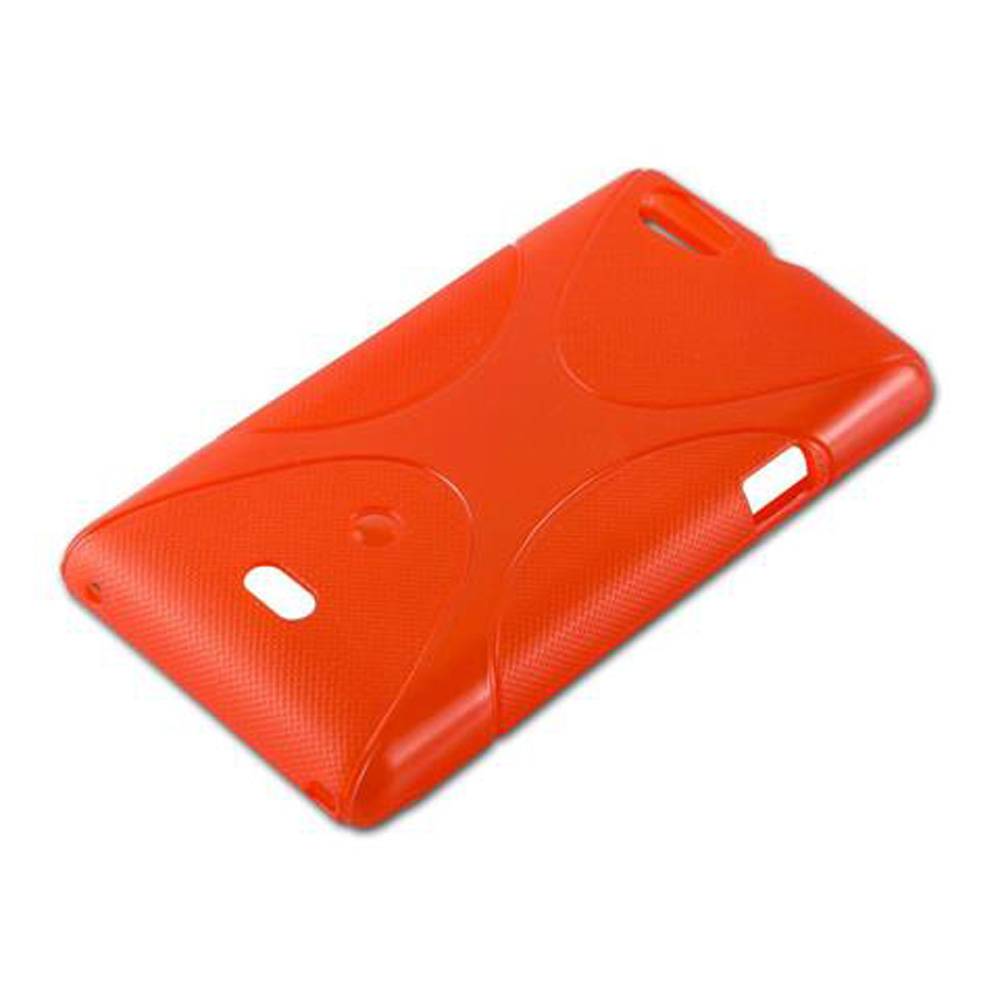 Cadorabo Handyhülle für Sony Xperia MIRO in Rot Hülle Schutzhülle TPU Silikon Backcover Case