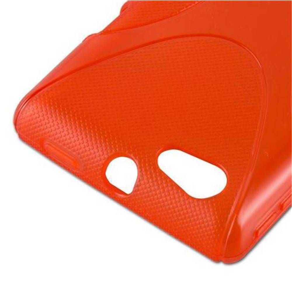 Cadorabo Handyhülle für Sony Xperia MIRO in Rot Hülle Schutzhülle TPU Silikon Backcover Case