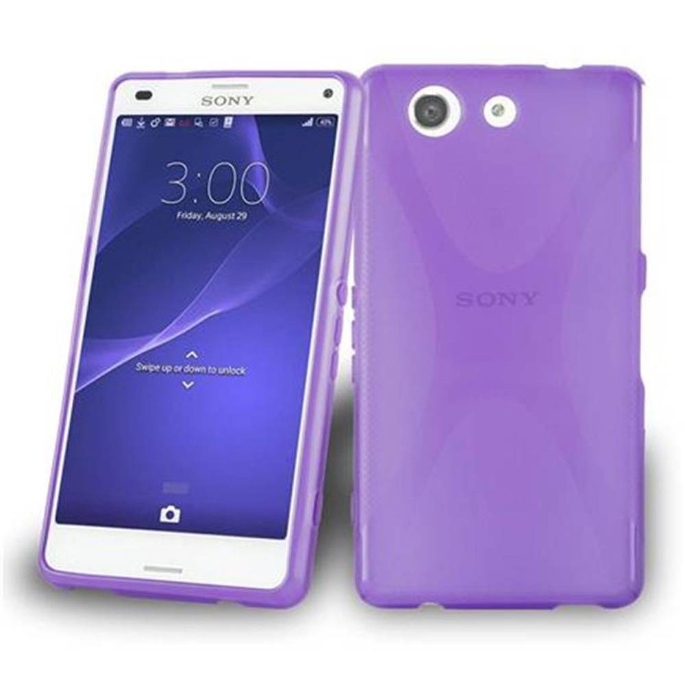 Cadorabo Handyhülle für Sony Xperia Z4 MINI / Z3 PLUS COMPACT in Lila Hülle Schutzhülle TPU Silikon Backcover Case