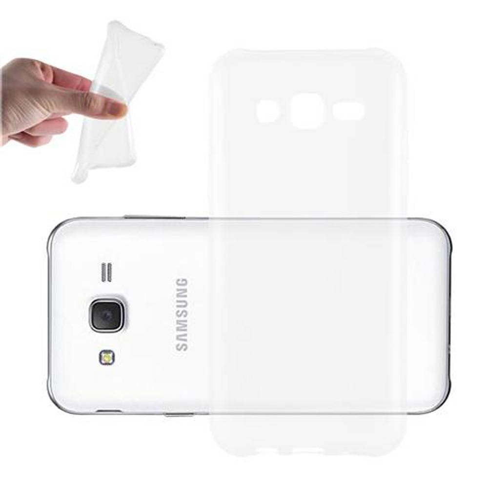 Cadorabo Hülle für Samsung Galaxy J3 2015 Schutz Hülle in Transparent Schutzhülle TPU Silikon Cover Etui Case