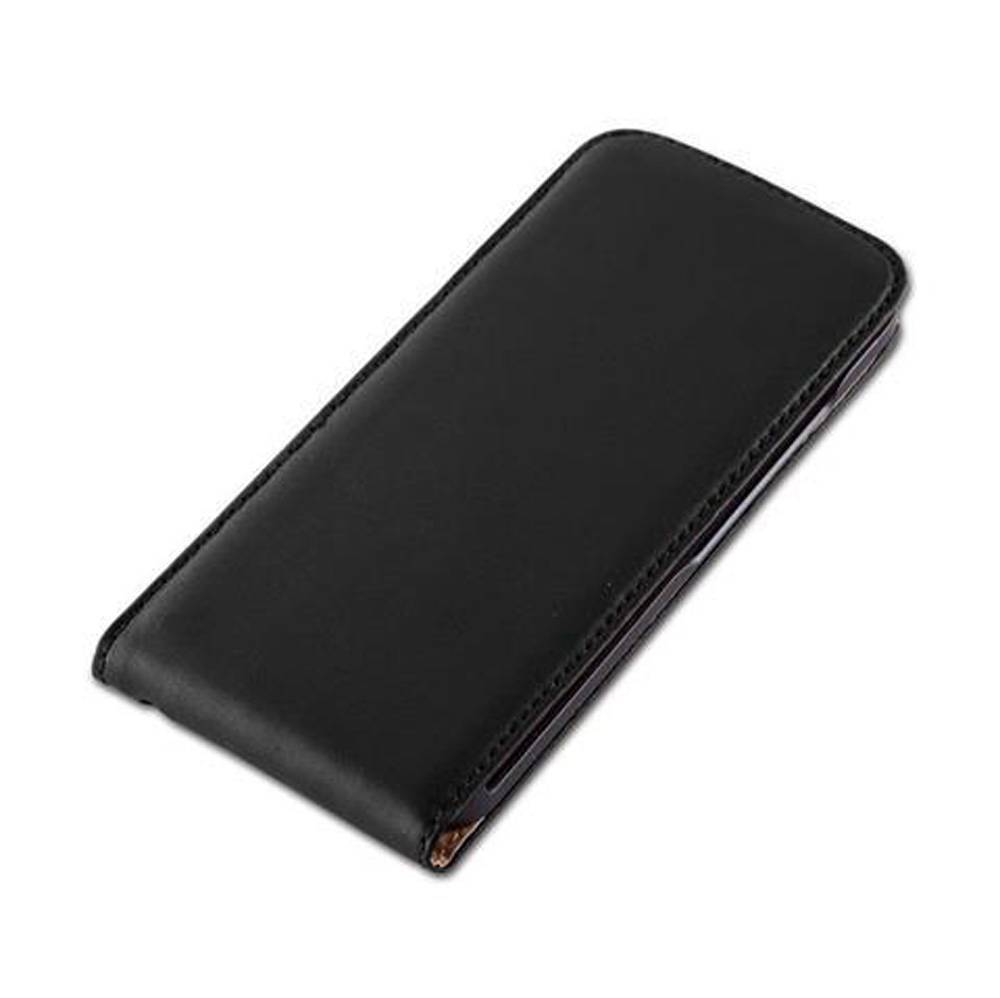 Cadorabo Hülle für Apple iPhone 6 PLUS / 6S PLUS Schutzhülle in Schwarz Flip Handyhülle Case Cover Etui Kunstleder