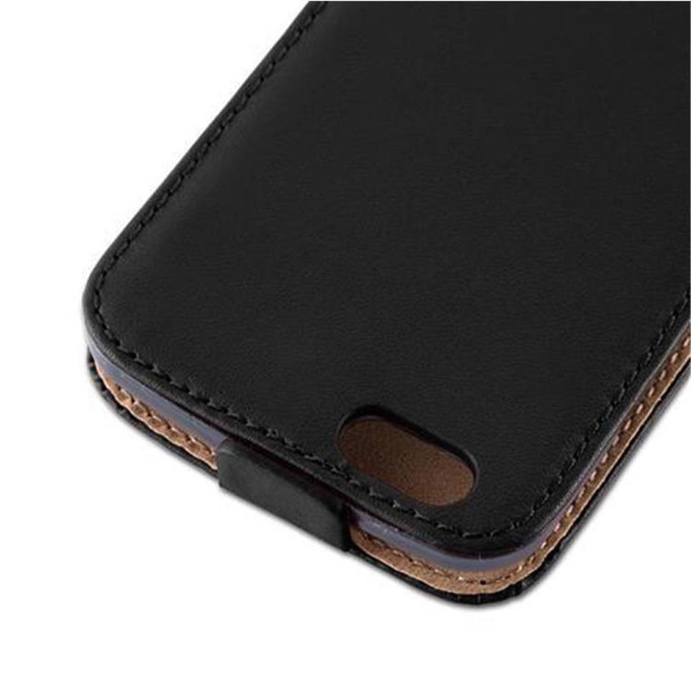 Cadorabo Hülle für Apple iPhone 6 PLUS / 6S PLUS Schutzhülle in Schwarz Flip Handyhülle Case Cover Etui Kunstleder