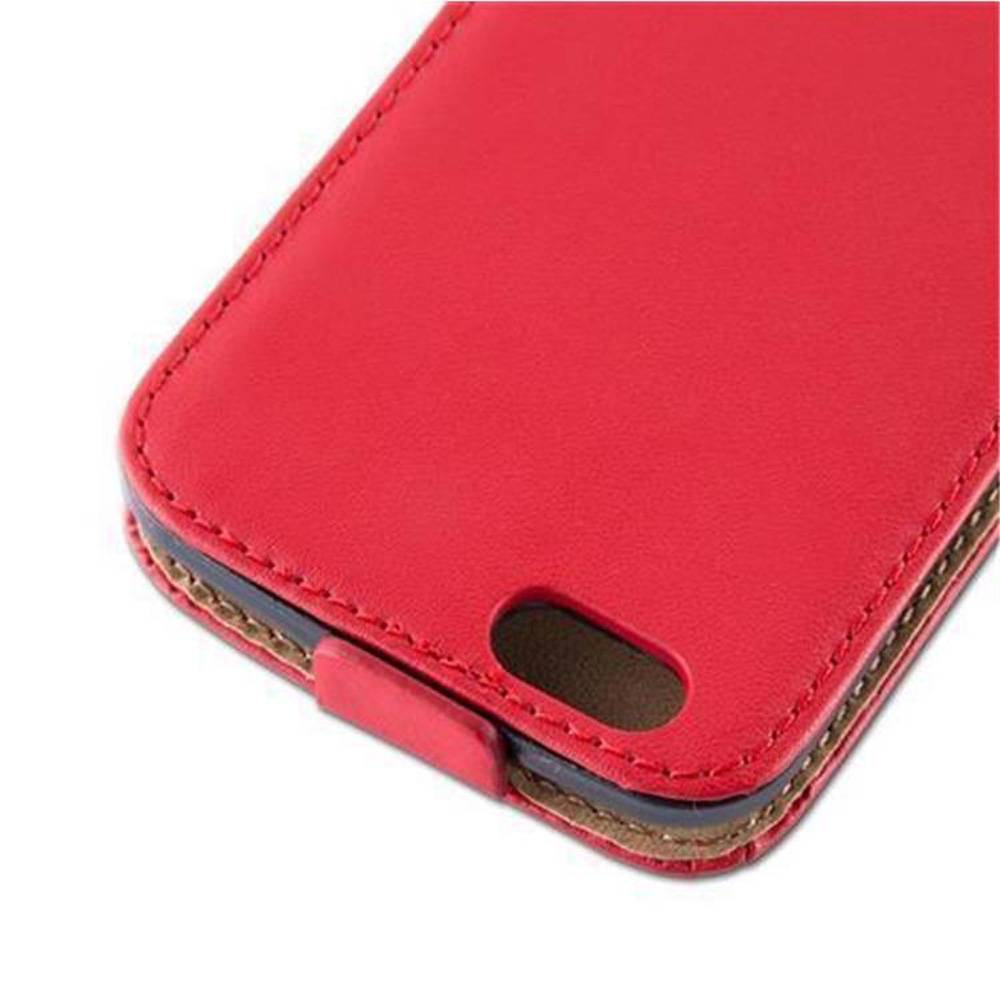 Cadorabo Hülle für Apple iPhone 6 / 6S Schutzhülle in Rot Flip Handyhülle Case Cover Etui Kunstleder