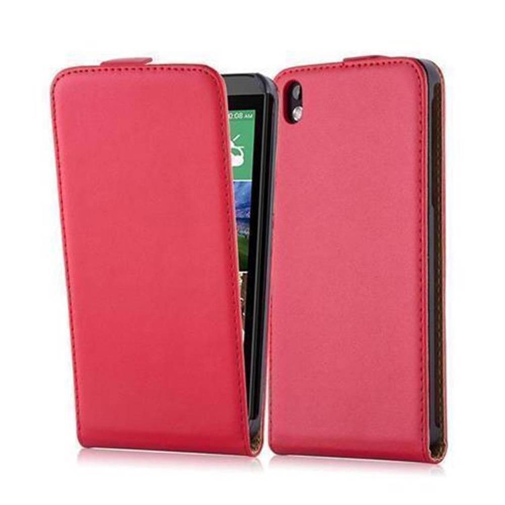 Cadorabo Hülle für HTC Desire 816 Schutzhülle in Rot Flip Handyhülle Case Cover Etui Kunstleder