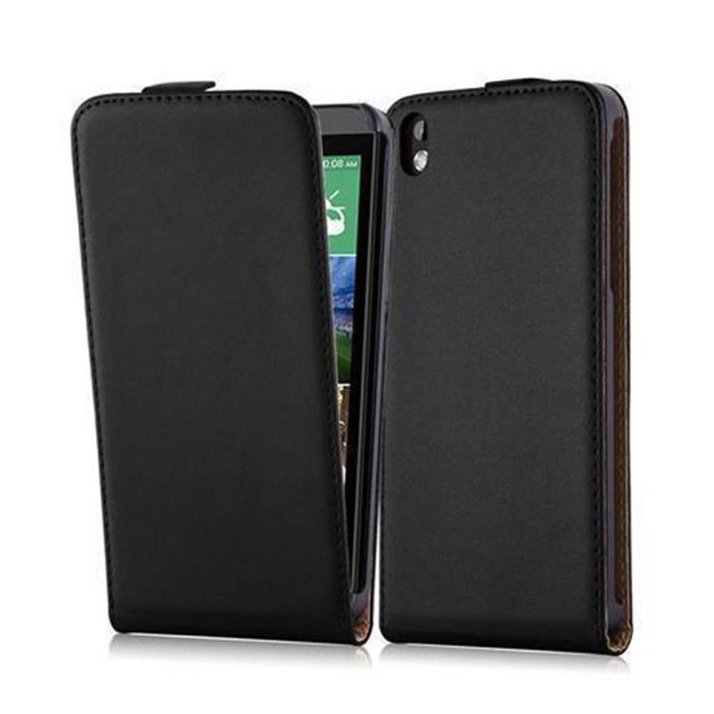 Cadorabo Hülle für HTC Desire 816 Schutzhülle in Schwarz Flip Handyhülle Case Cover Etui Kunstleder
