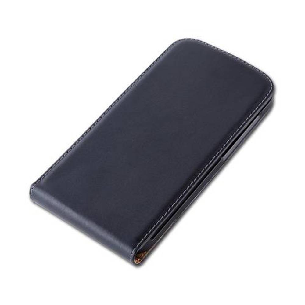 Cadorabo Hülle für Huawei ASCEND G730 Schutzhülle in Schwarz Flip Handyhülle Case Cover Etui Kunstleder