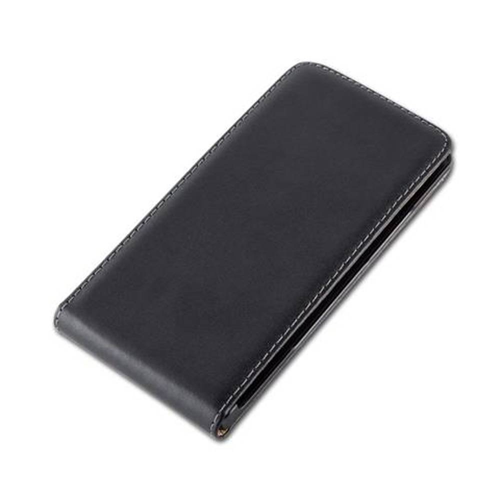 Cadorabo Hülle für Huawei P7 Schutzhülle in Schwarz Flip Handyhülle Case Cover Etui Kunstleder